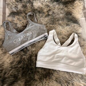 DSG & Calvin Klein Girls Gray and White Sports Bra Set